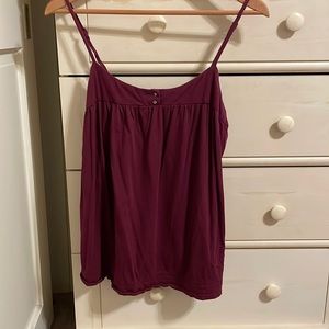 Maroon large babydoll tank top from Gap